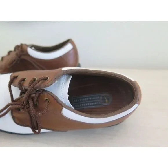 Nike 192049 221 Women's Sz 5.5 Brown/White Leather Classic Golf Shoes - Picture 6 of 10